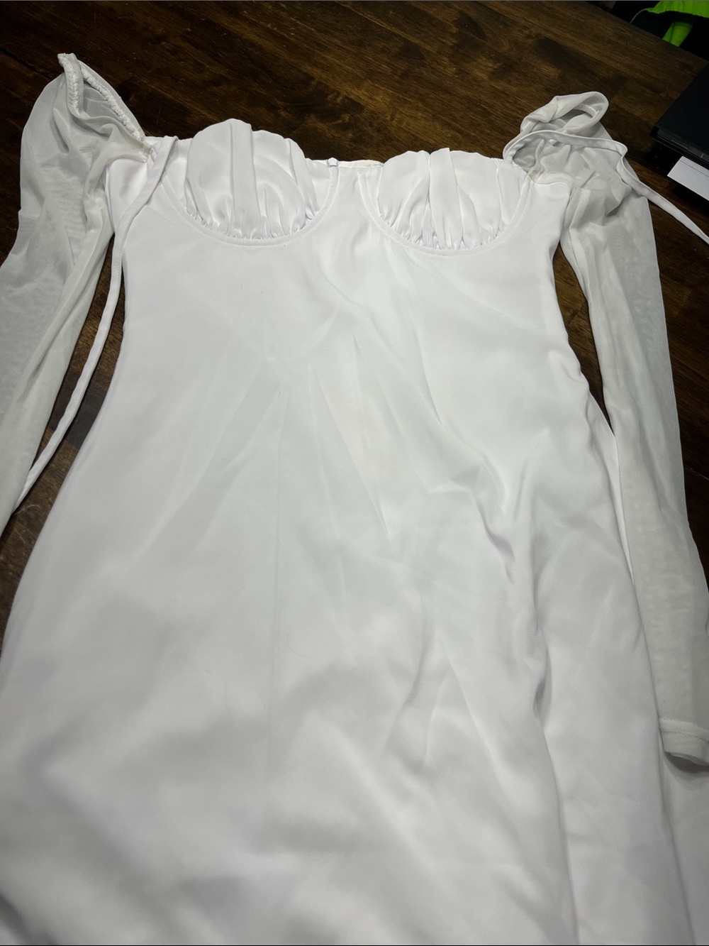 Princess Polly White Off-Shoulder Long Sleeve Dress size 4